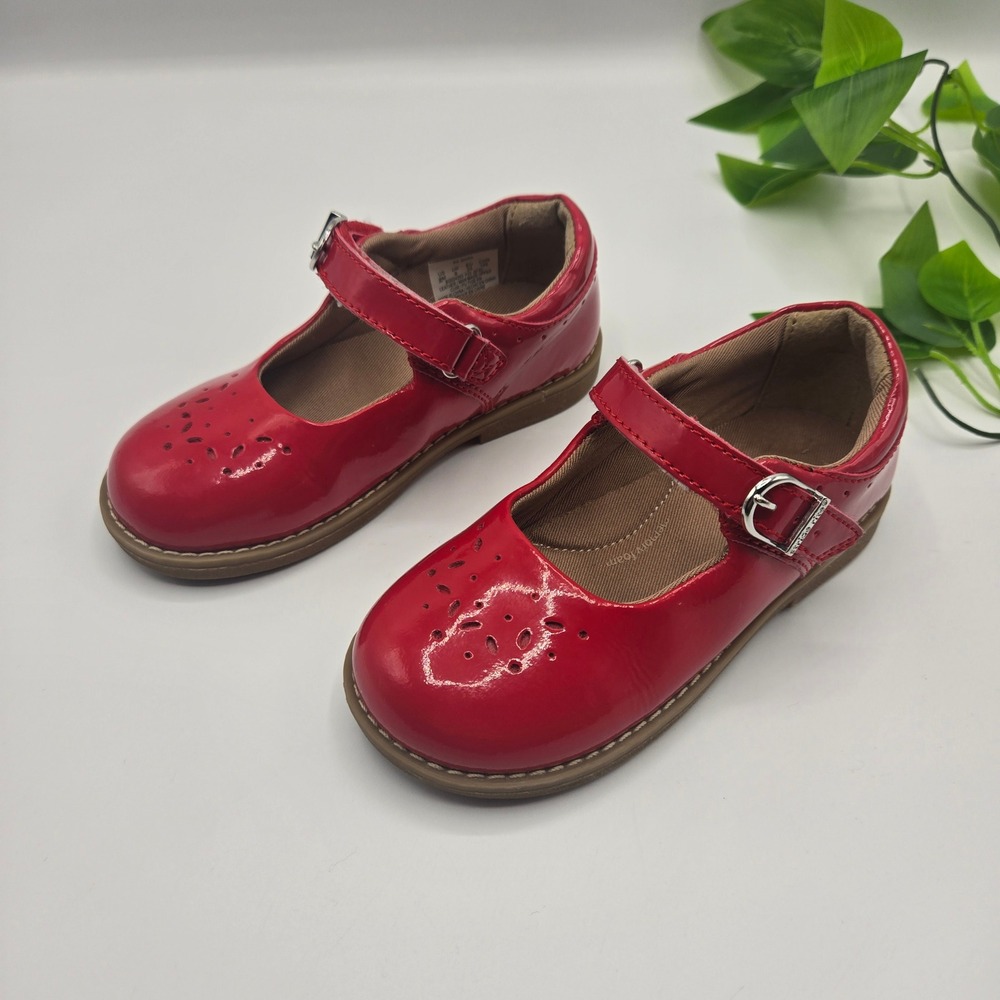 Stride Rite Mara Mary Jane Toddler Red Patent Leather Perforated Shoes 9M